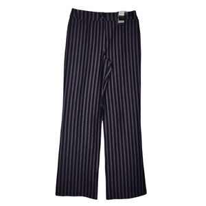 New York & Company Trousers Pants Black Pink & White Stripes Size M RN#23243